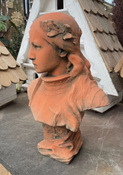 Joan of Arc Terracotta Stone Bust