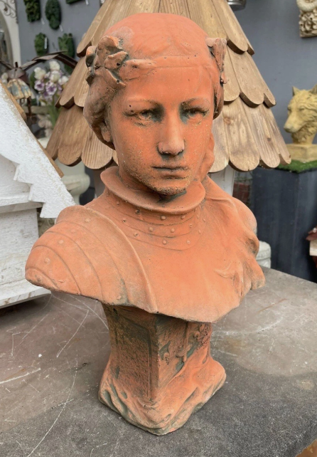 Joan of Arc Terracotta Stone Bust