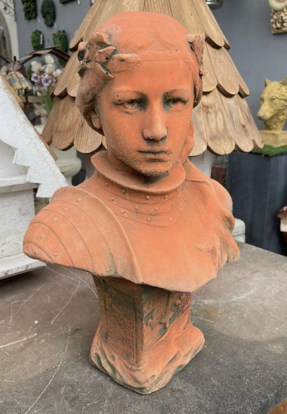 Joan of Arc Terracotta Stone Bust