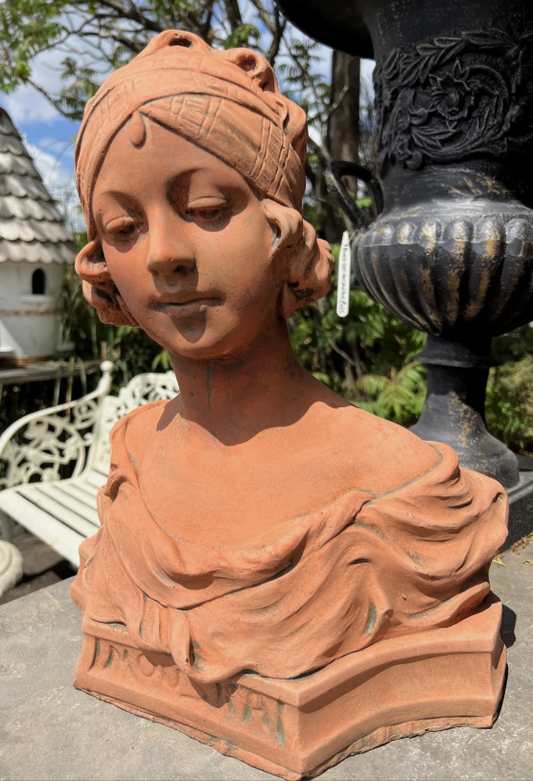 Mouska French Terracotta Stone Bust