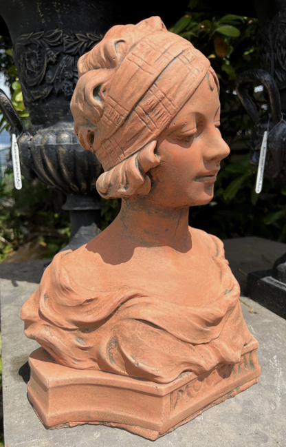 Mouska French Terracotta Stone Bust