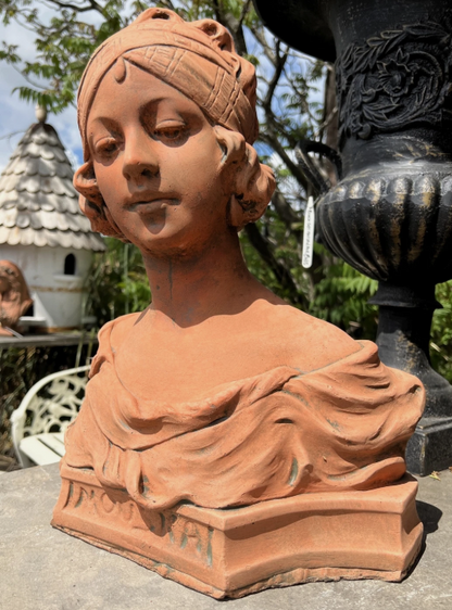 Mouska French Terracotta Stone Bust
