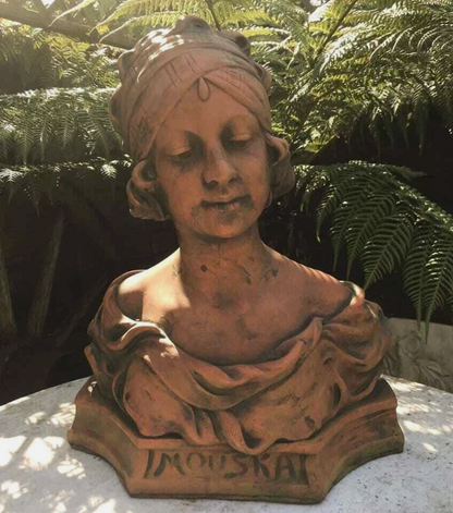 Mouska French Terracotta Stone Bust