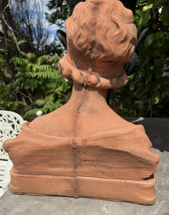 Mouska French Terracotta Stone Bust