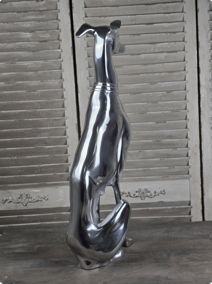 Polished Aluminium Greyhound Sculpture - Contemporary Art Deco Style