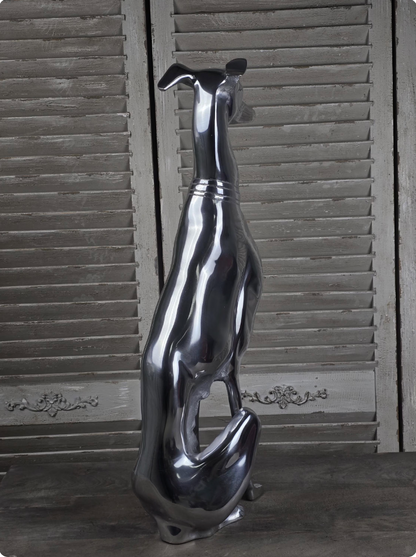 Polished Aluminium Greyhound Sculpture - Contemporary Art Deco Style