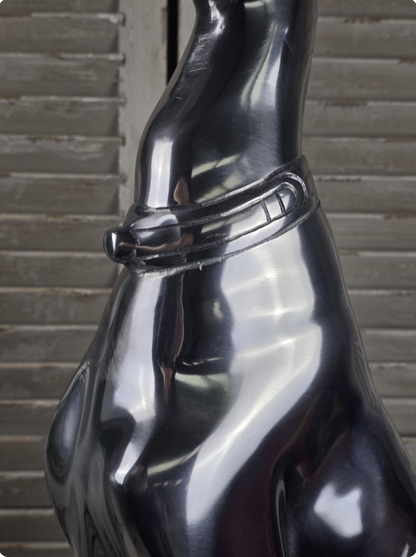 Polished Aluminium Greyhound Sculpture - Contemporary Art Deco Style