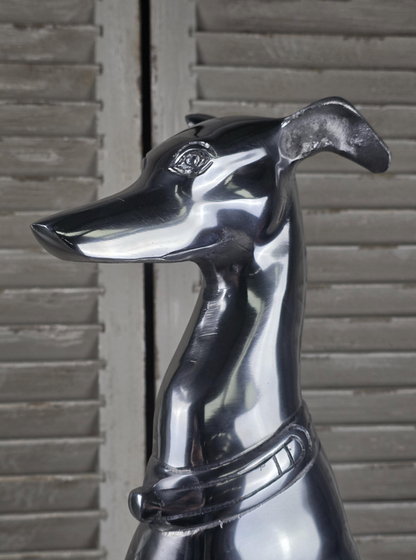 Polished Aluminium Greyhound Sculpture - Contemporary Art Deco Style