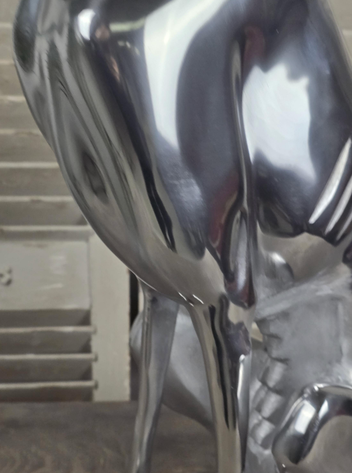 Polished Aluminium Greyhound Sculpture - Contemporary Art Deco Style