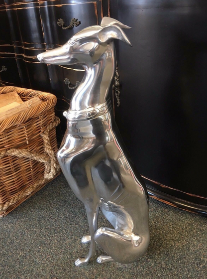 Polished Aluminium Greyhound Sculpture - Contemporary Art Deco Style