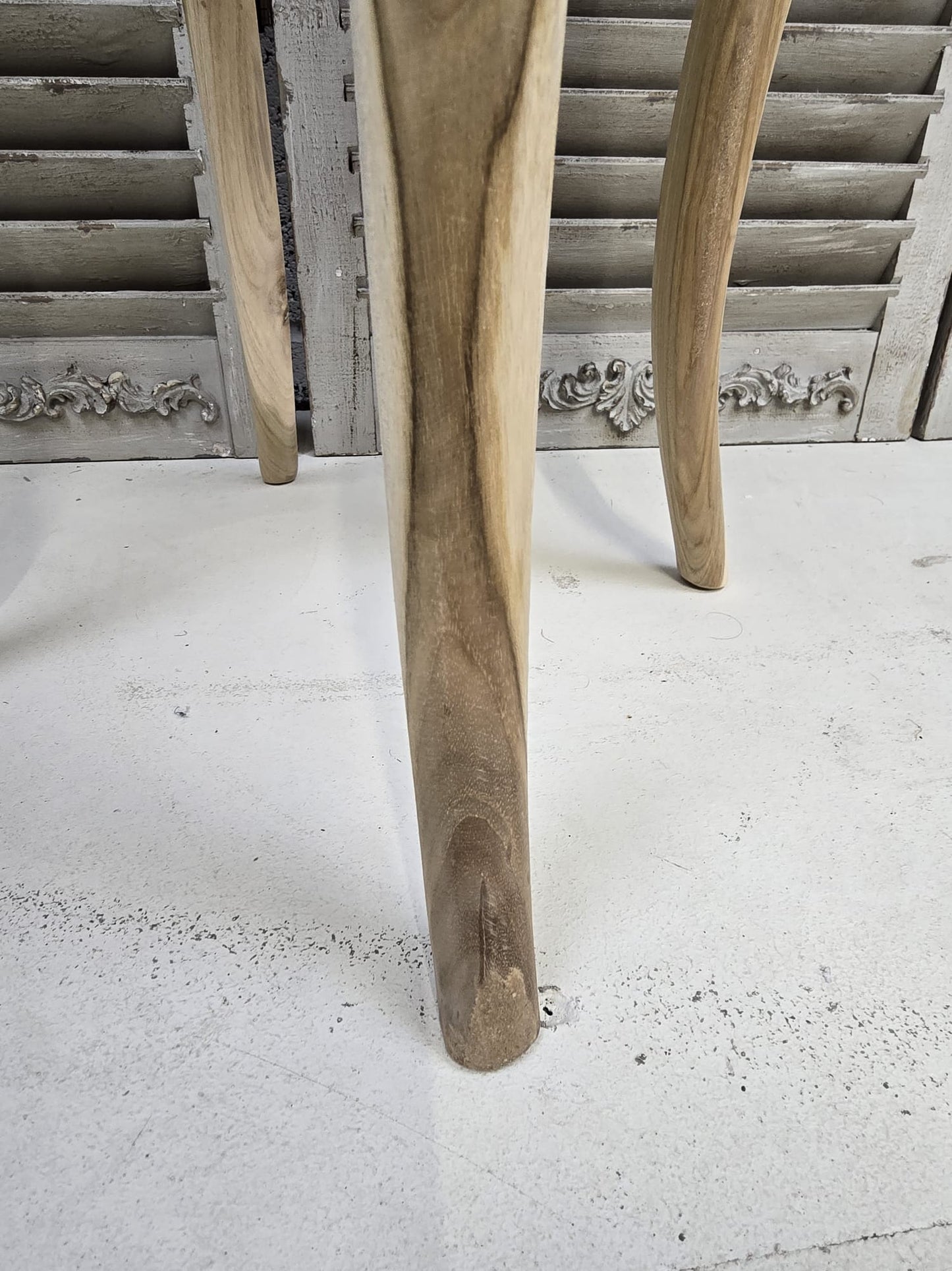 Raw Teak medium 72cm bedside table with three drawers