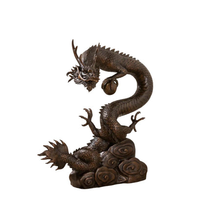 Bronze Oriental Dragon Water Feature - Lost Wax Sculpture 90cm