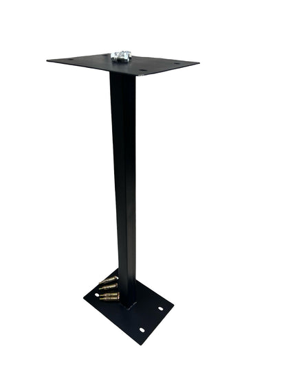 Post box stand in black powder coated metal 85cm