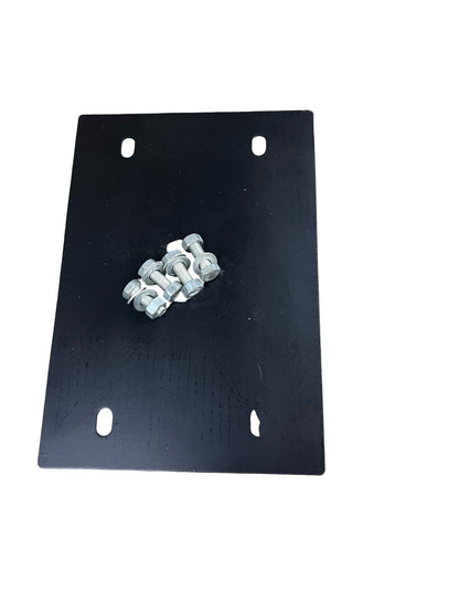 Post box stand in black powder coated metal 85cm