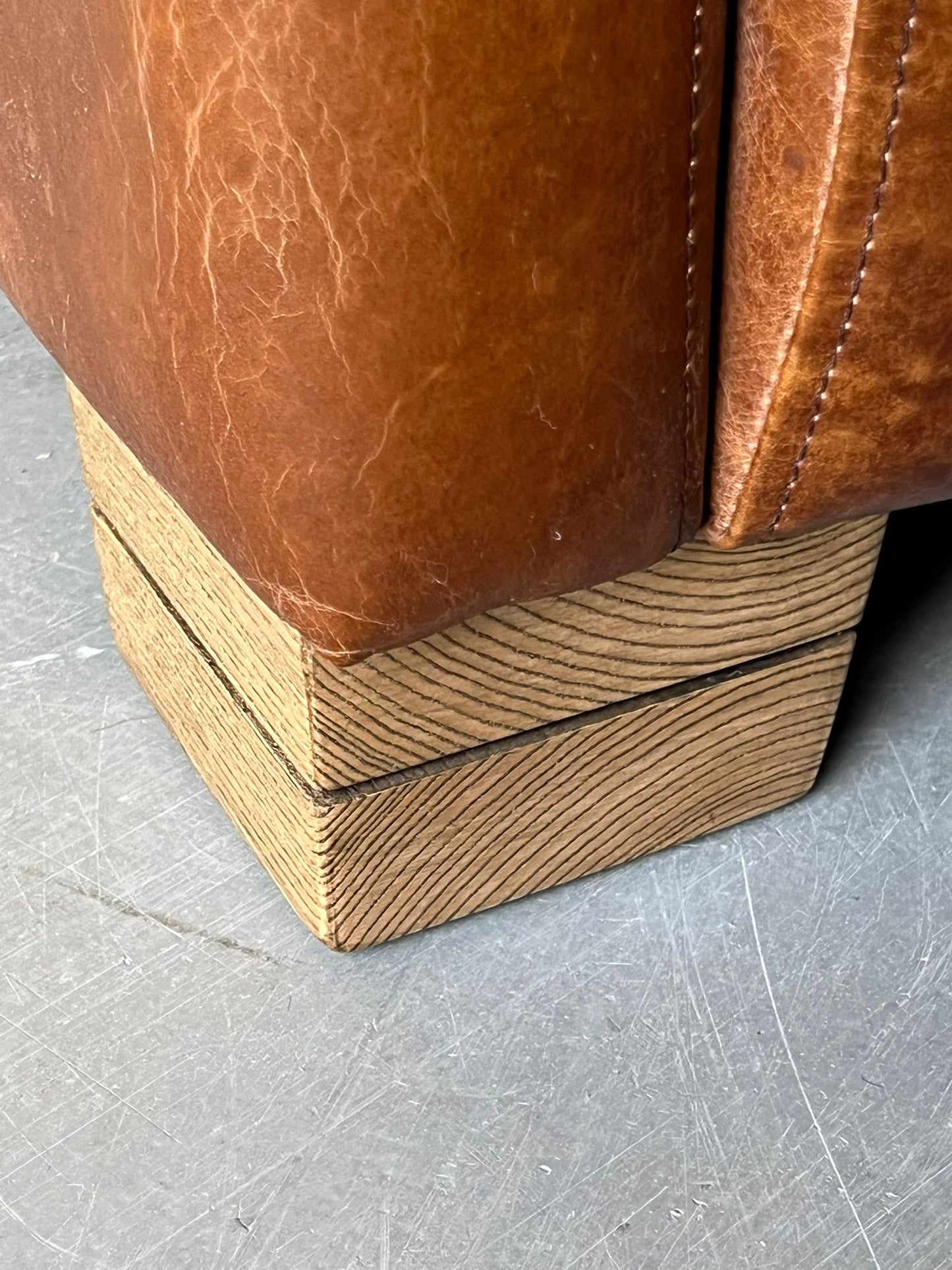 Leather tan deco chair