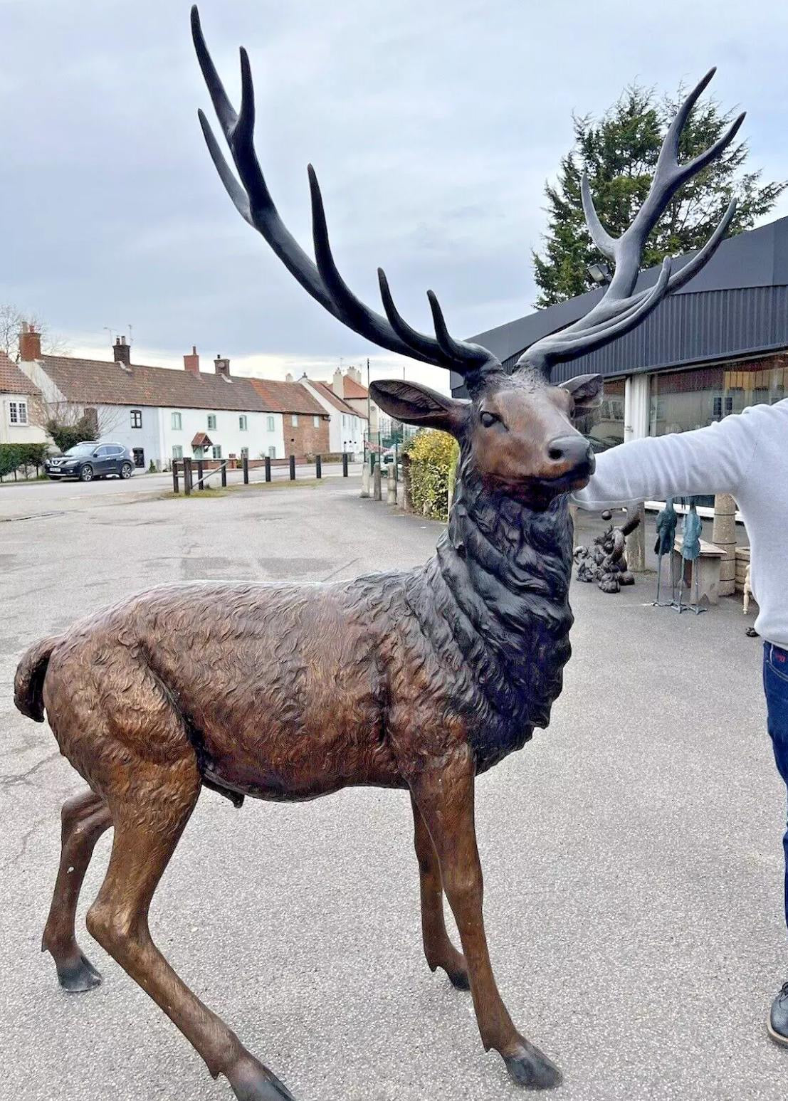 Bronze 12 point stag life size