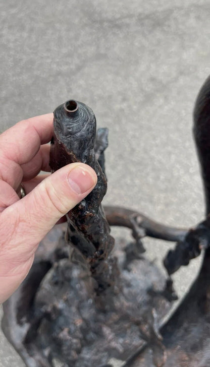 Bronze Swimming Otters Fountain Feature | Lost Wax Cast | Garden Water Sculpture