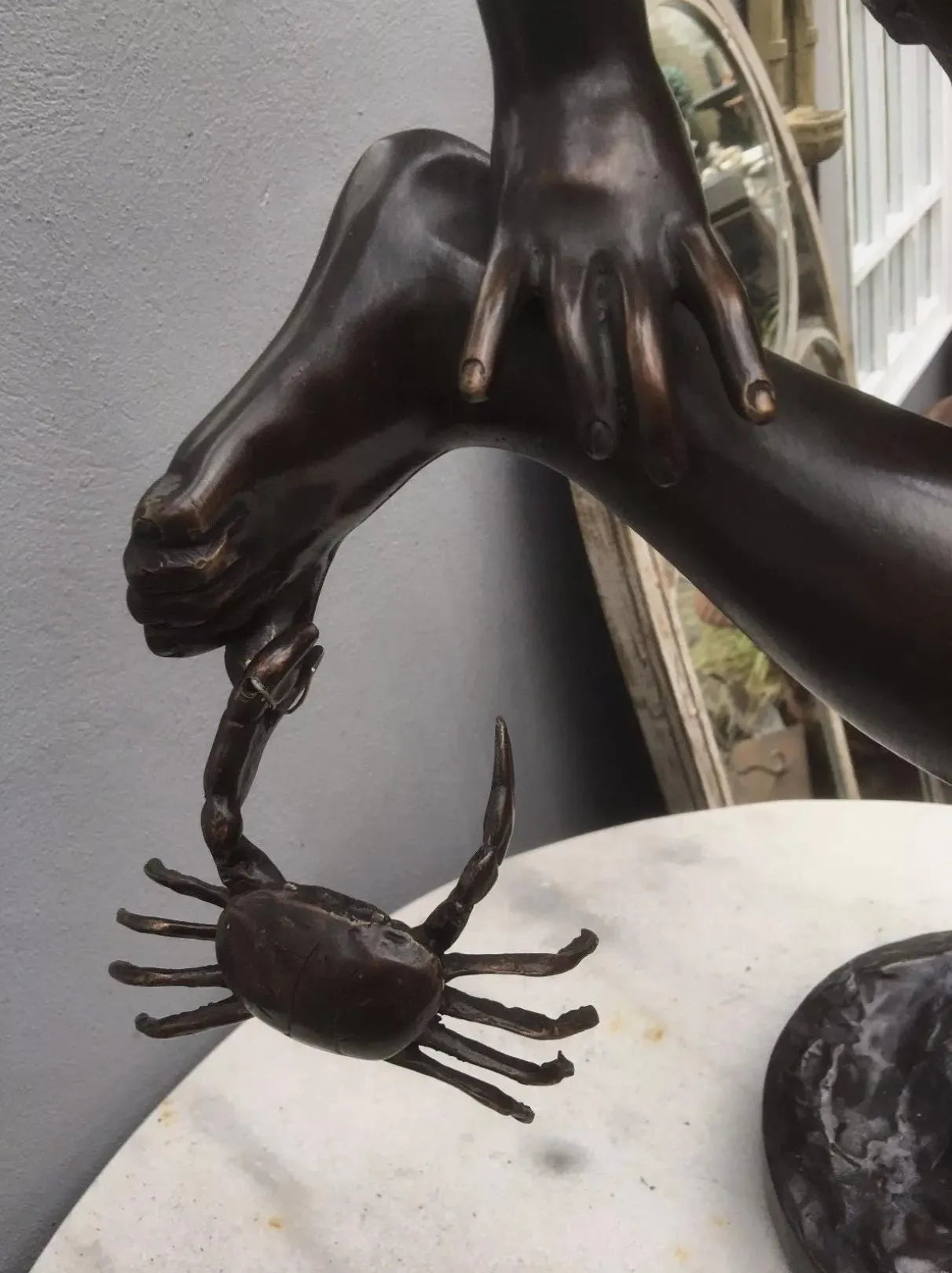 Bronze Boy and Crab Sculpture | Roman Copy | Lost Wax Cast | 86cm