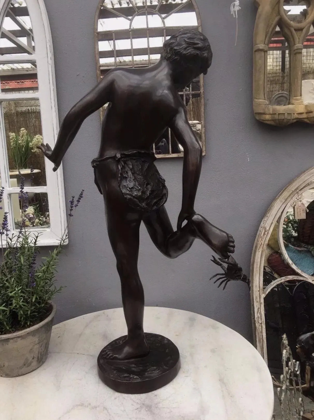 Bronze Boy and Crab Sculpture | Roman Copy | Lost Wax Cast | 86cm