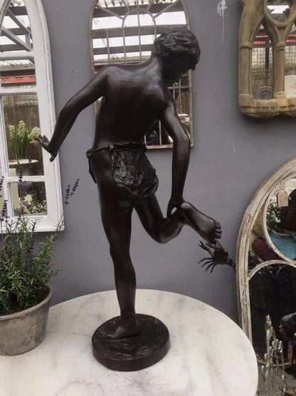 Bronze Boy and Crab Sculpture | Roman Copy | Lost Wax Cast | 86cm