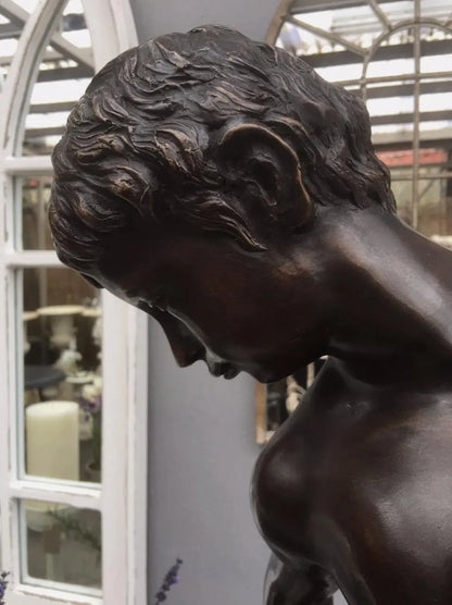 Bronze Boy and Crab Sculpture | Roman Copy | Lost Wax Cast | 86cm