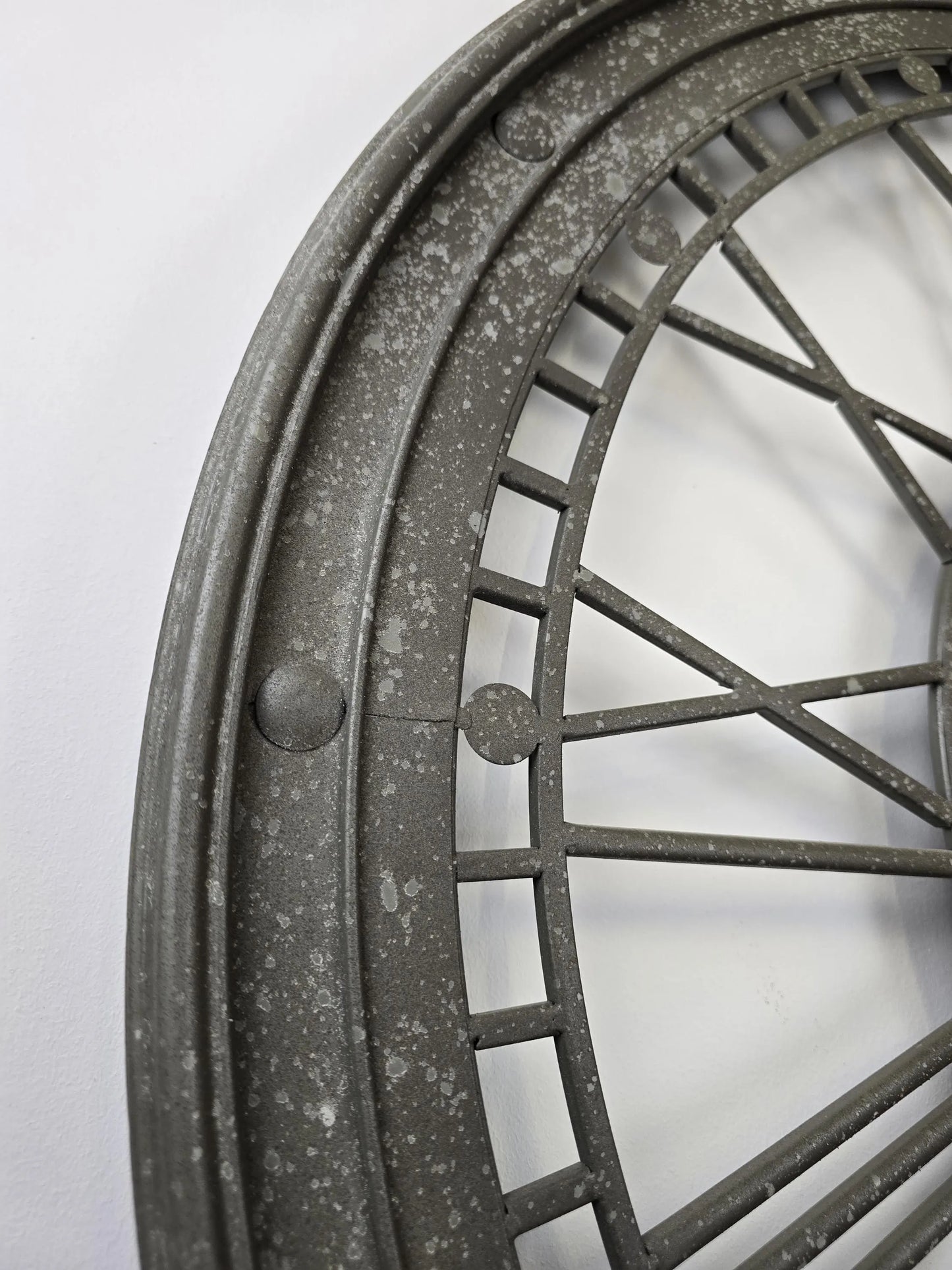 Grey Metal Wall Clock | Roman Numerals | 81cm | Indoor & Outdoor
