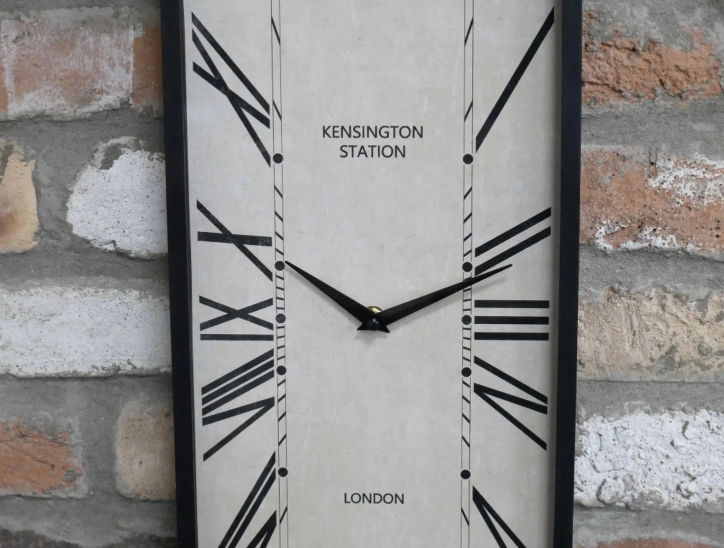 Rectangular Wall Clock | White Face | Roman Numerals | Visible Cogs
