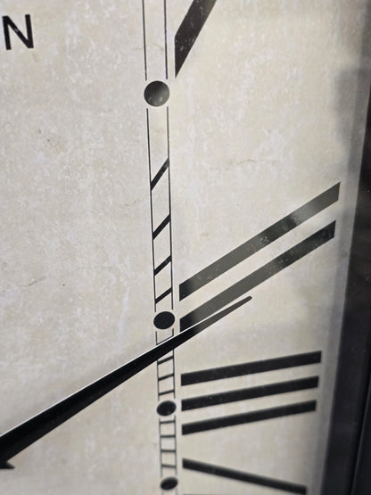 Rectangular Wall Clock | White Face | Roman Numerals | Visible Cogs
