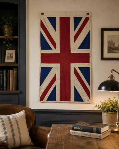 Medium Union Jack Flag & Throw | Handmade Heavy Duck Canvas | Hang or Drape
