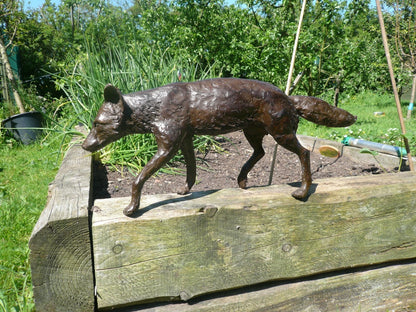 Bronze Walking Fox Sculpture | Lost Wax Cast | Elizabeth and Stevens Foundry